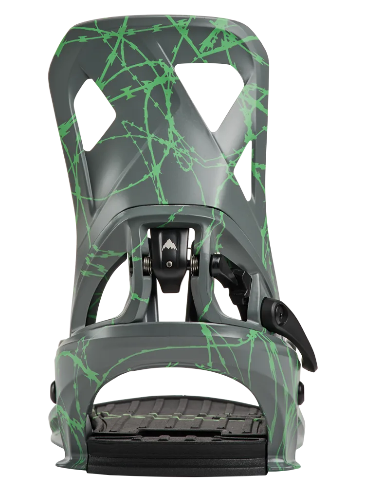2027 Burton Men's Step On Re:Flex Snowboard Bindings - Grey / Green Voltage