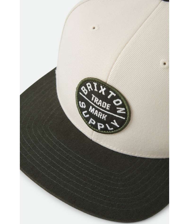 Brixton Oath III Snapback - Wax Paper / Dark Olive