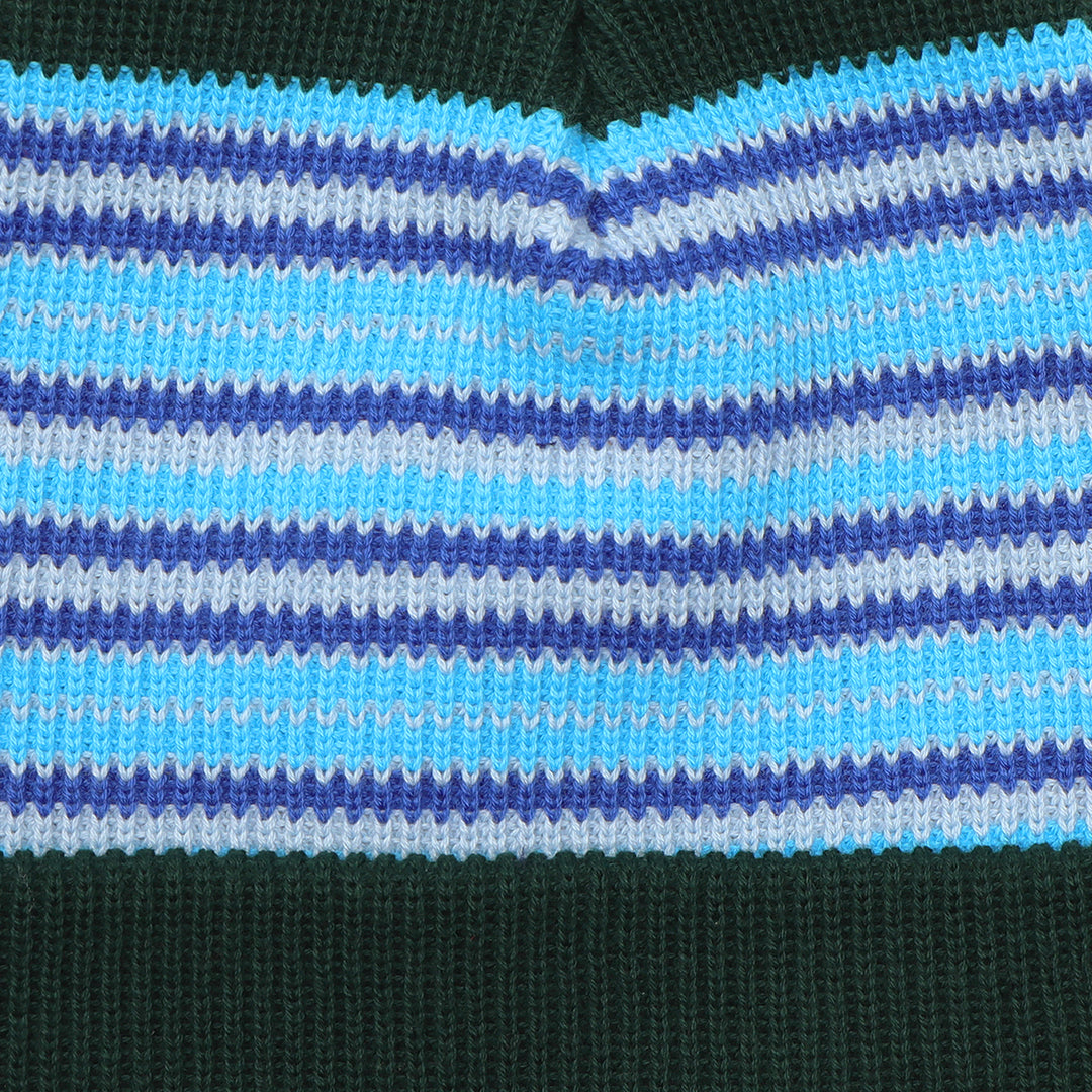 Passport Striped Organic Knit Beanie - Dark Jade