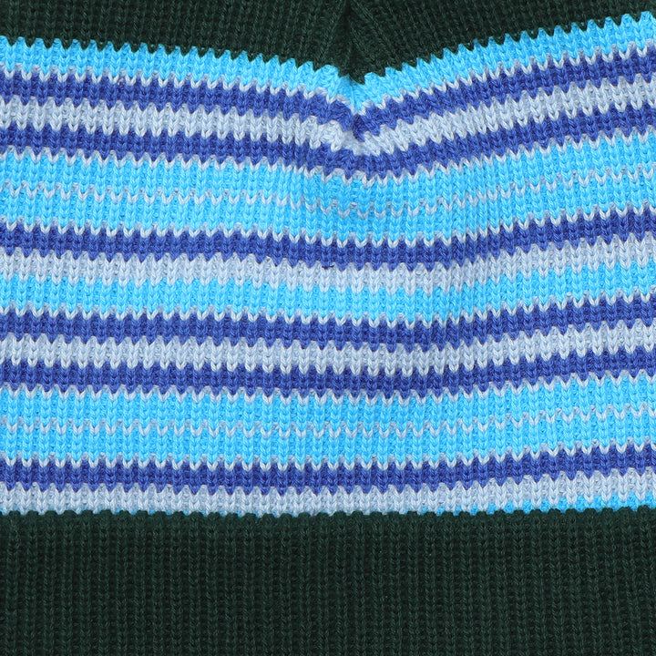 Passport Striped Organic Knit Beanie - Dark Jade