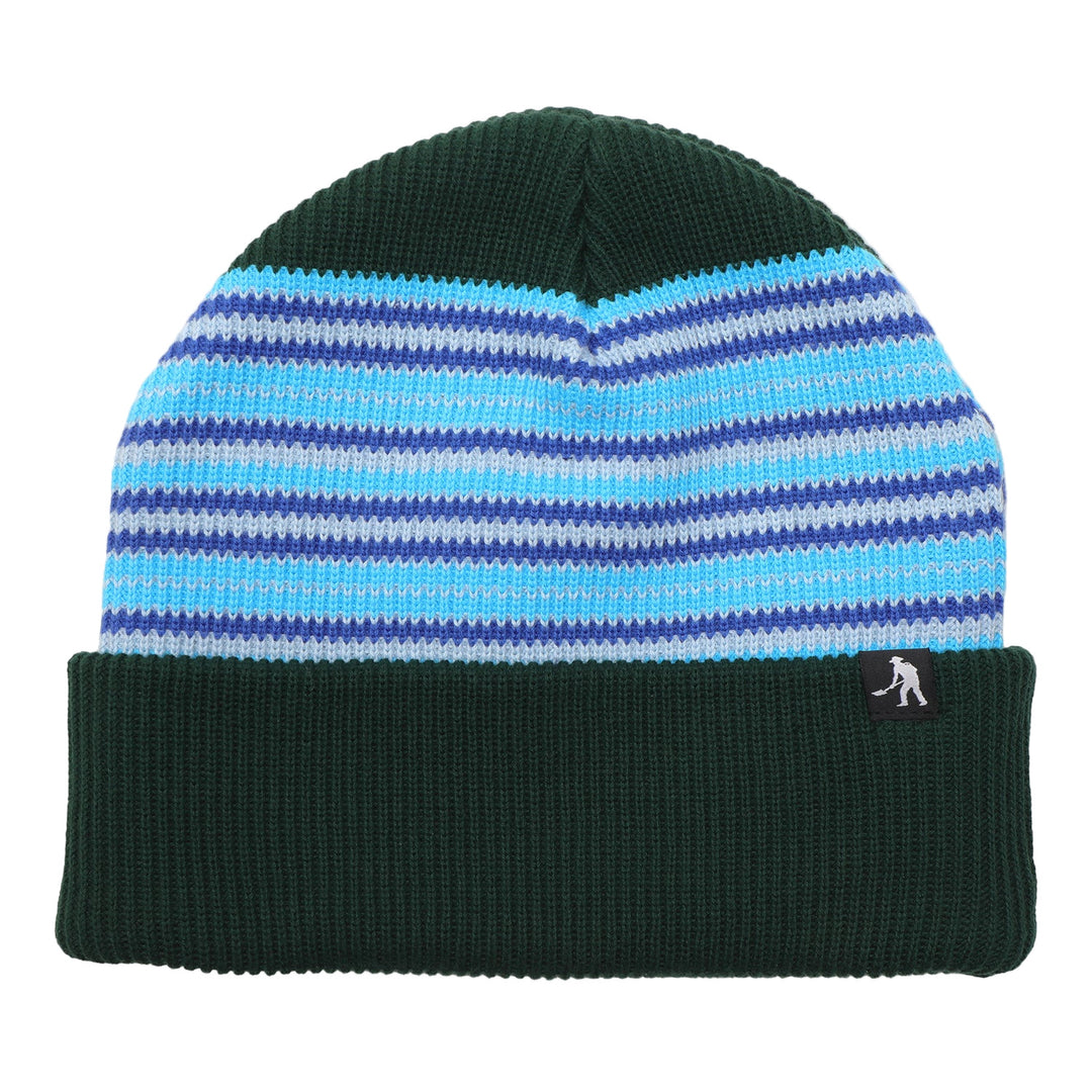 Passport Striped Organic Knit Beanie - Dark Jade