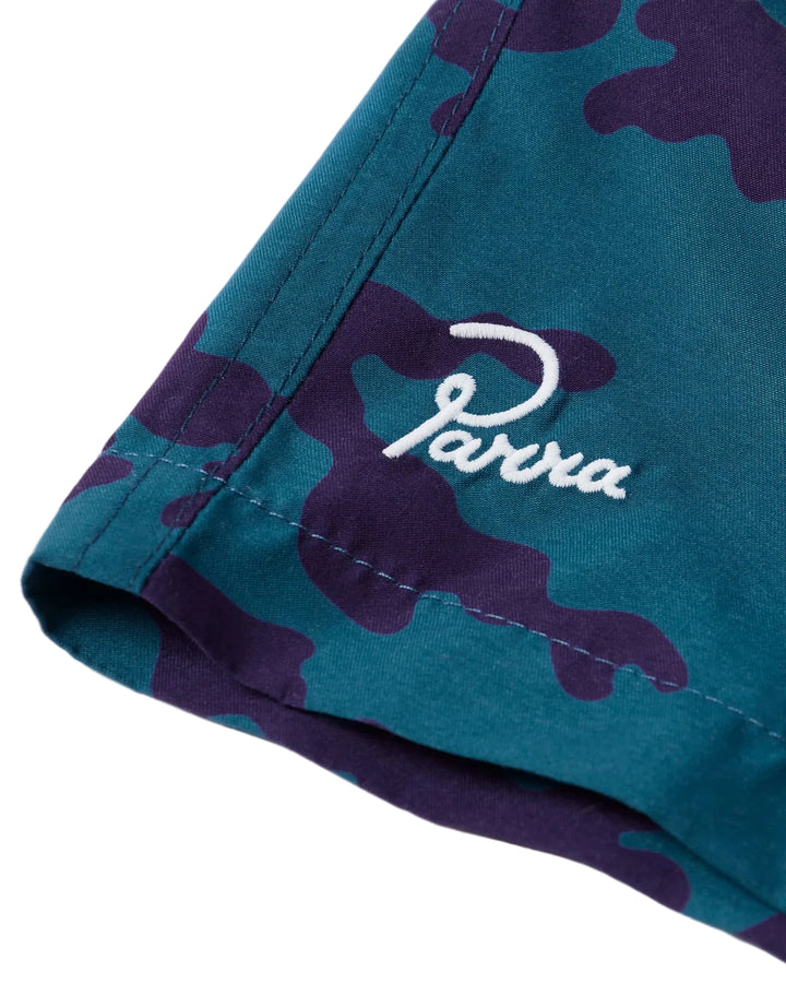 Parra Purple Camo Swim Shorts - Blue