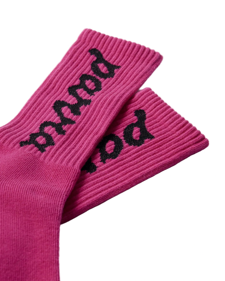 Parra Lowercase Script Logo Crew Socks - Hot Pink