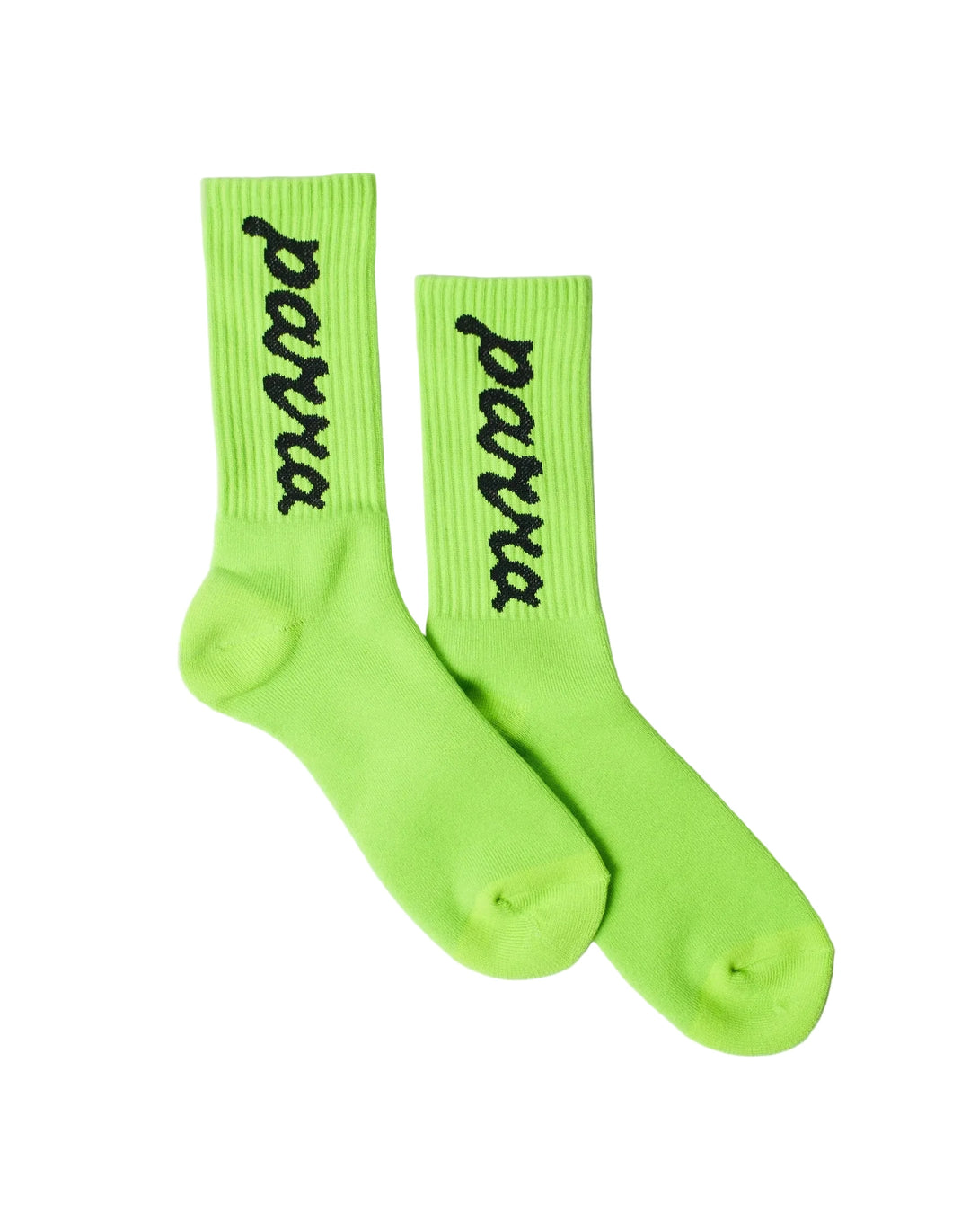Parra Lowercase Script Logo Crew Socks - Acid Green