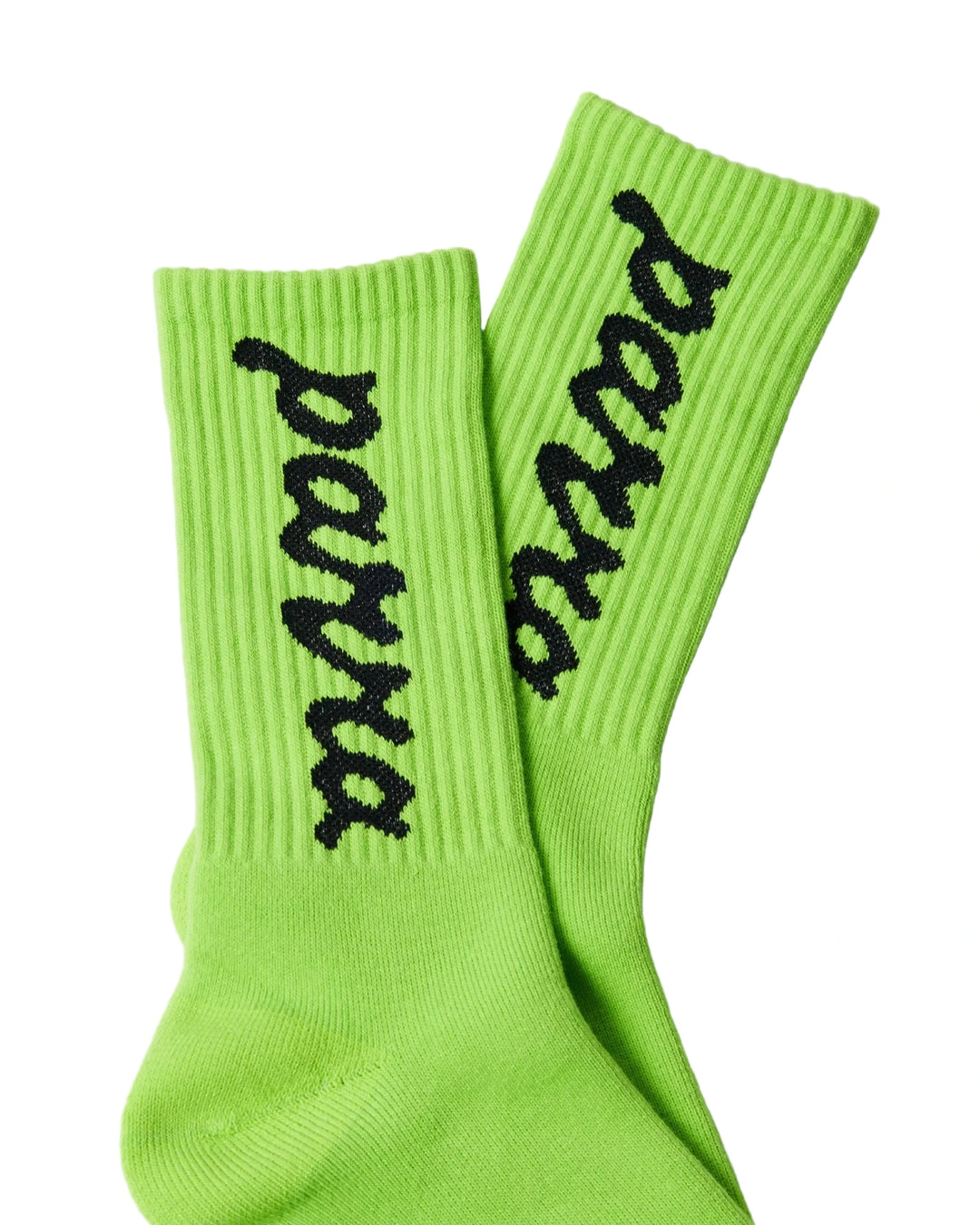 Parra Lowercase Script Logo Crew Socks - Acid Green