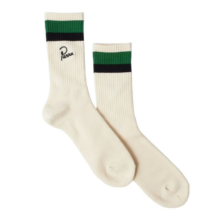 Parra Signature Stripe Crew - White