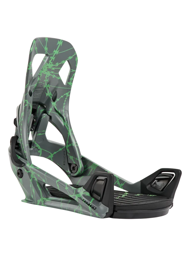 2027 Burton Men's Step On Re:Flex Snowboard Bindings - Grey / Green Voltage
