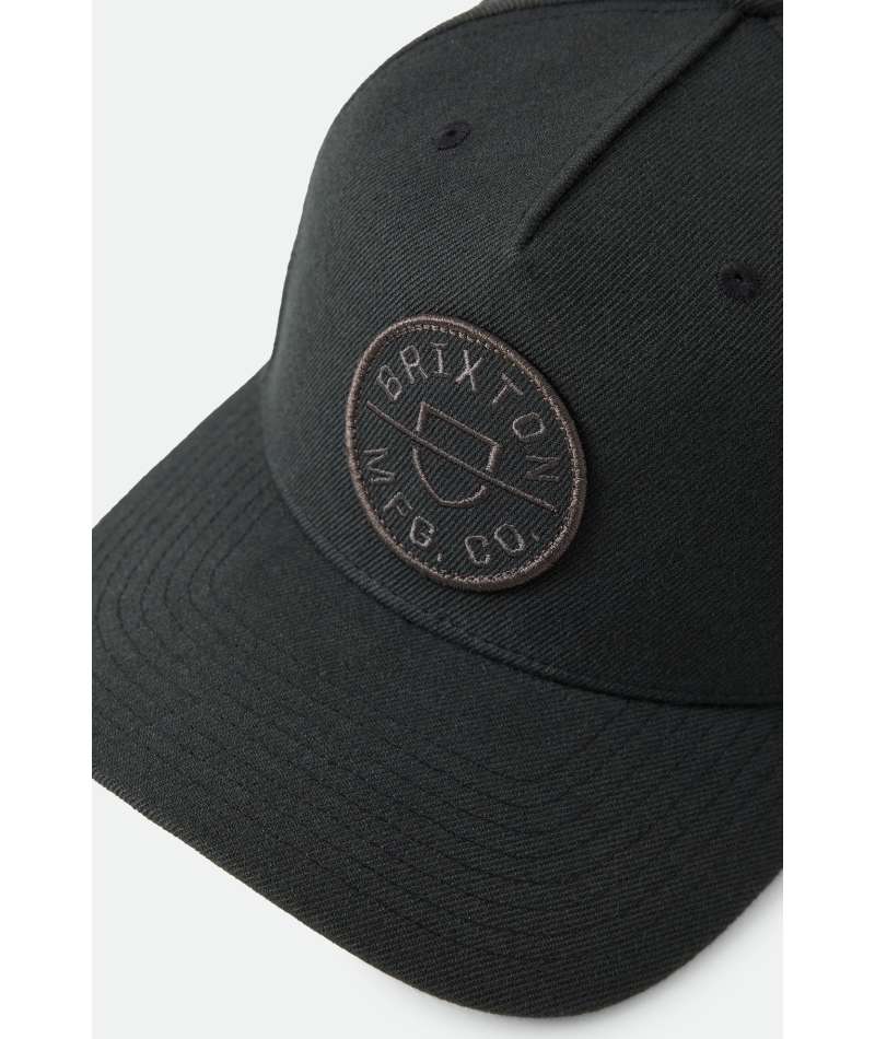 Brixton Crest MP Snapback - Black / Black