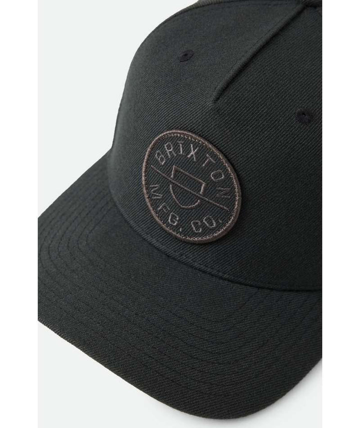 Brixton Crest MP Snapback - Black / Black