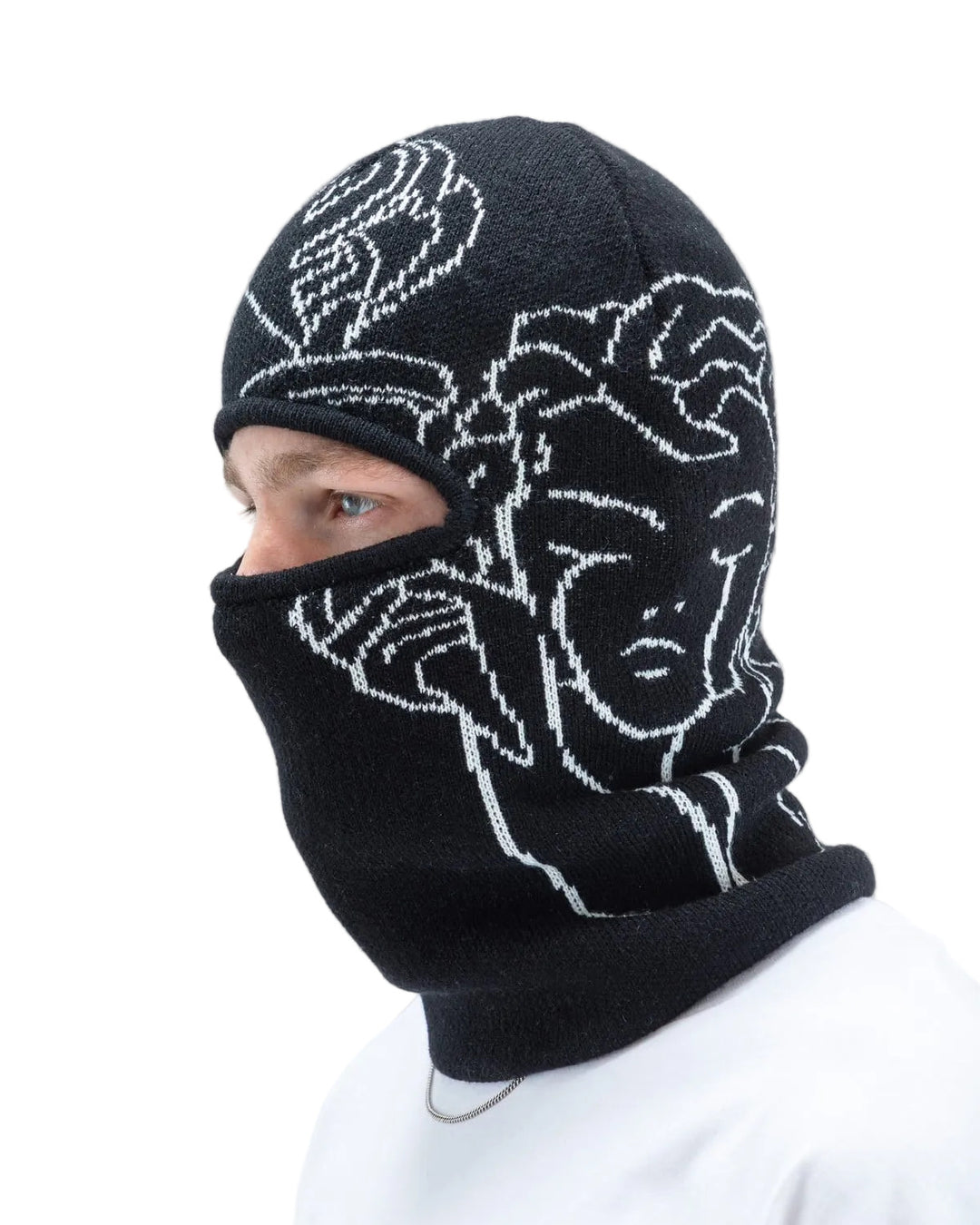 Beyond Medals Jacquard Knit Angel Balaclava - Black