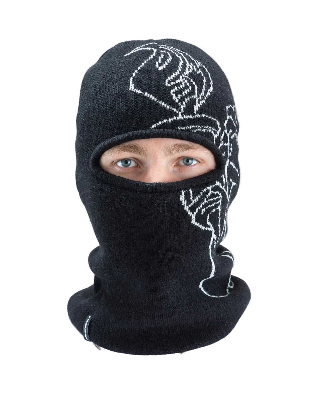 Beyond Medals Jacquard Knit Angel Balaclava - Black