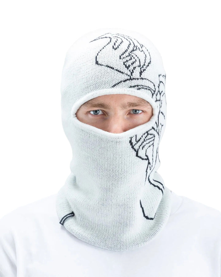 Beyond Medals Jacquard Knit Angel Balaclava - White