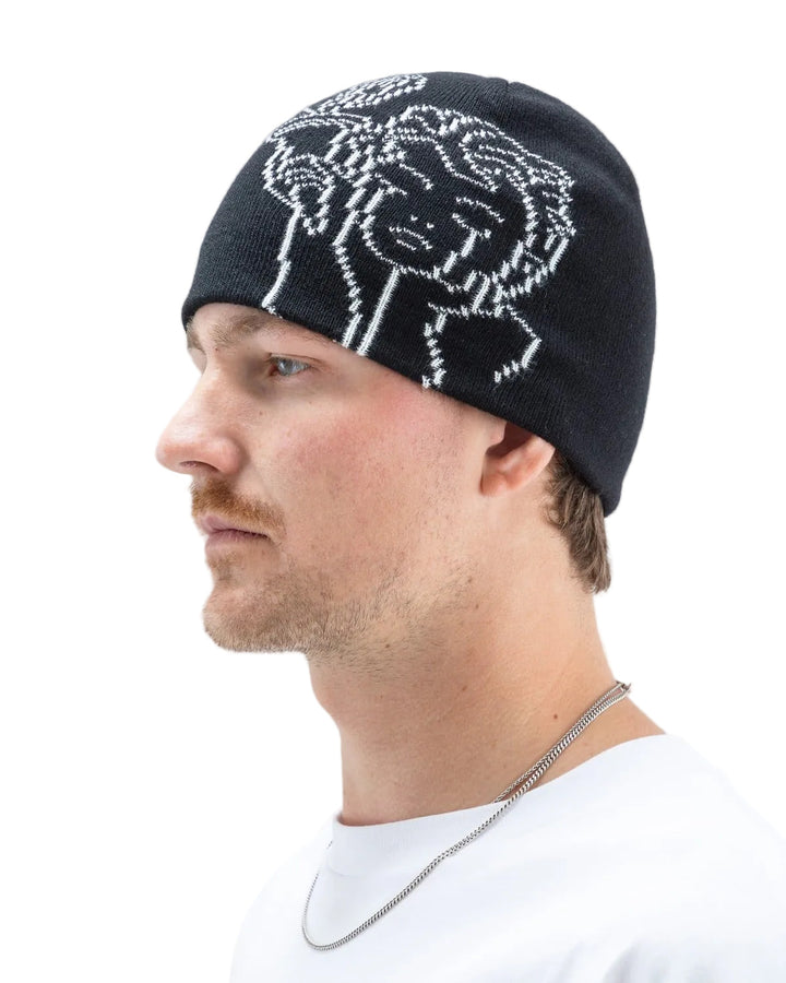 Beyond Medals Jacquard Angel Beanie - Black