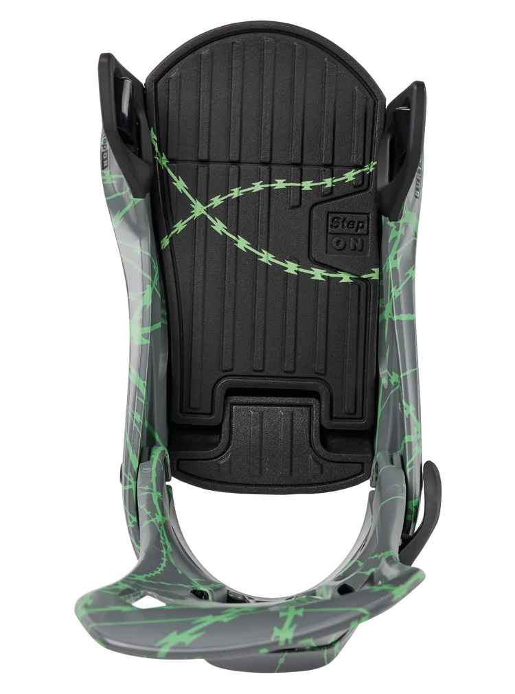 2027 Burton Men's Step On Re:Flex Snowboard Bindings - Grey / Green Voltage