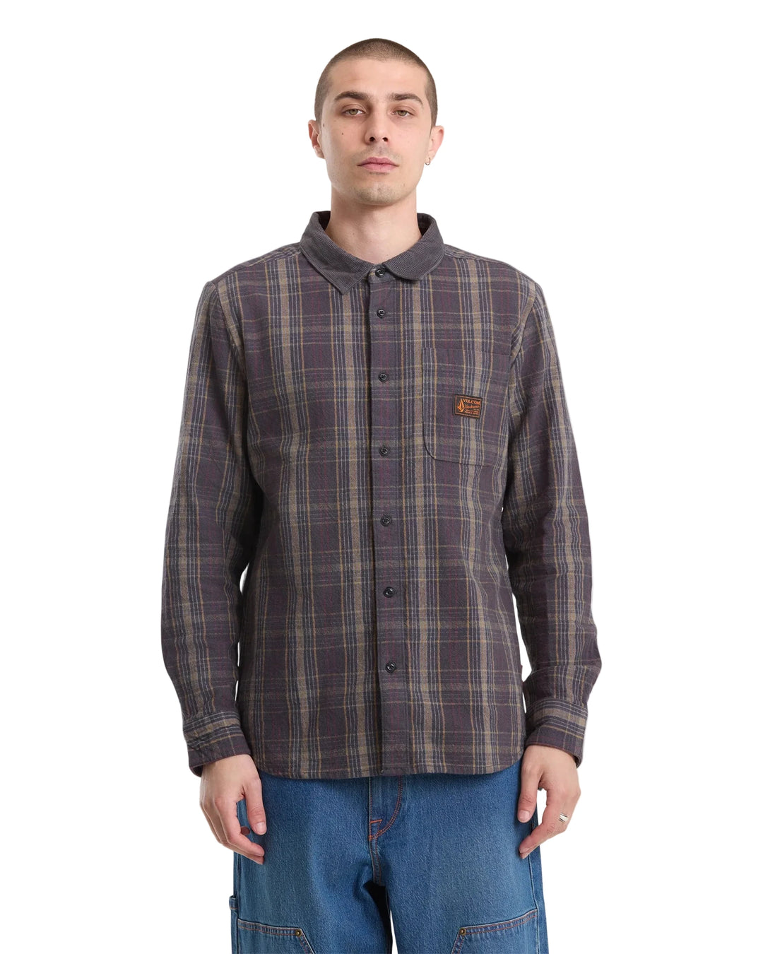 Volcom Stonevise Plaid LS - Asphalt Black