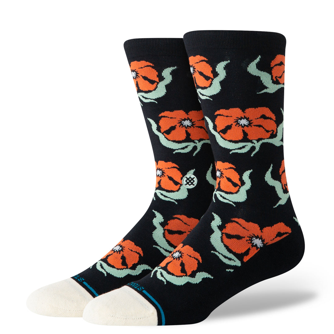 Stance Broadcast Floral Crew - Black