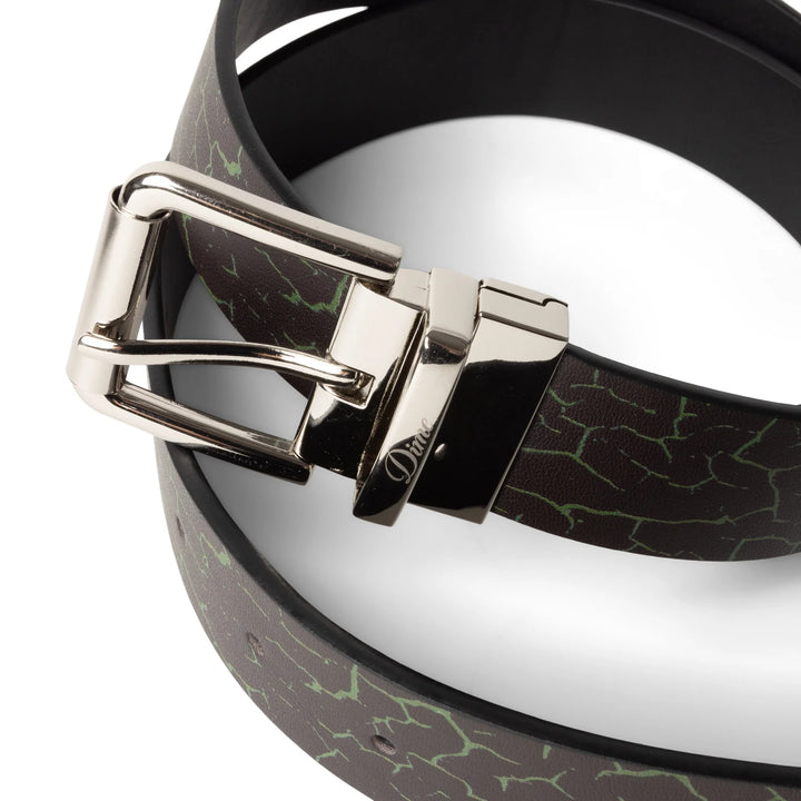 Dime Reversible Leather Belt - Black / Black