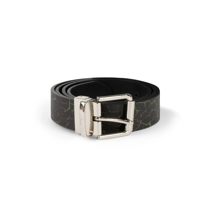 Dime Reversible Leather Belt - Black / Black