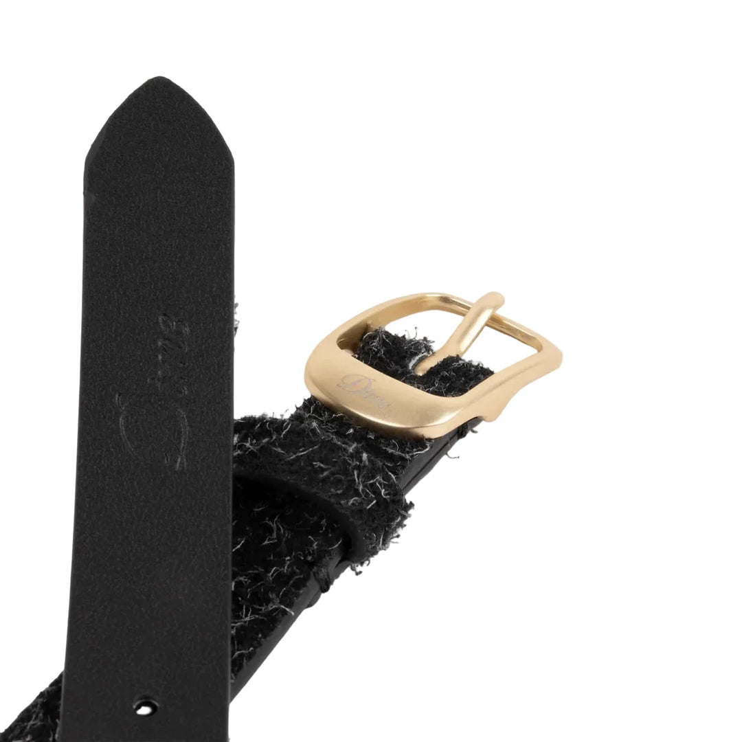 Dime Dress Leather Belt - Shaggy Black