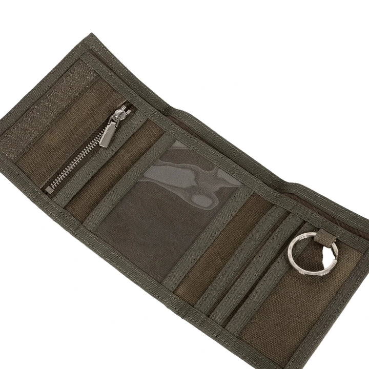 Dime Waxed Velcro Wallet - Olive