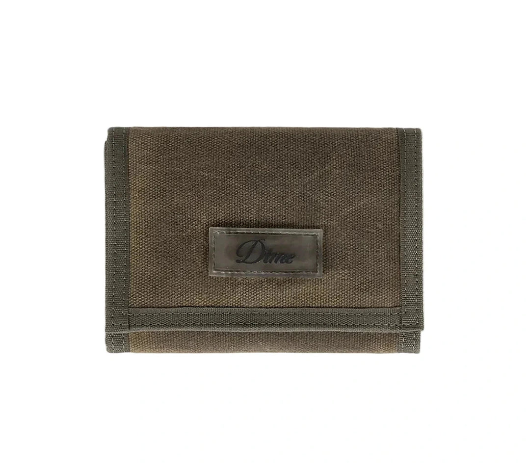 Dime Waxed Velcro Wallet - Olive