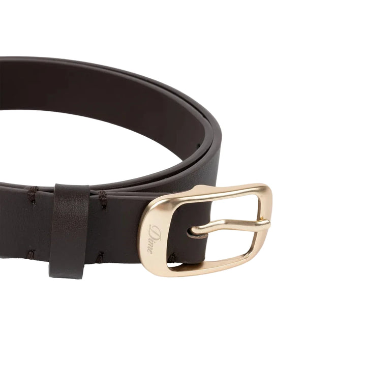 Dime Dress Leather Belt - Brown