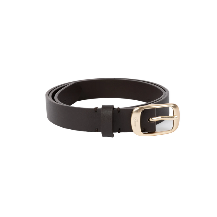 Dime Dress Leather Belt - Brown