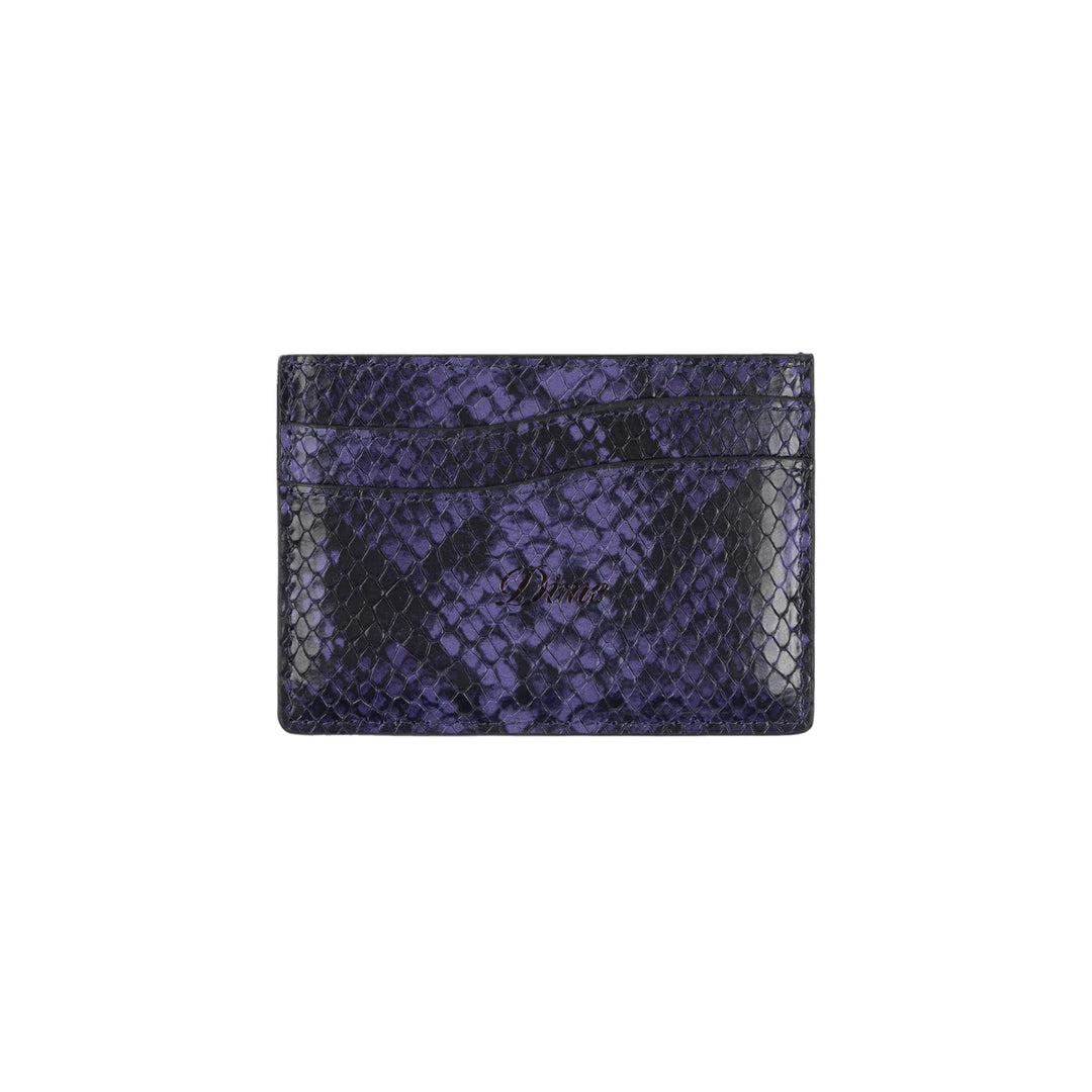 Dime Embossed Leather Card Holder - Purple Snake