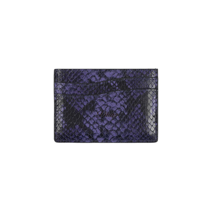 Dime Embossed Leather Card Holder - Purple Snake