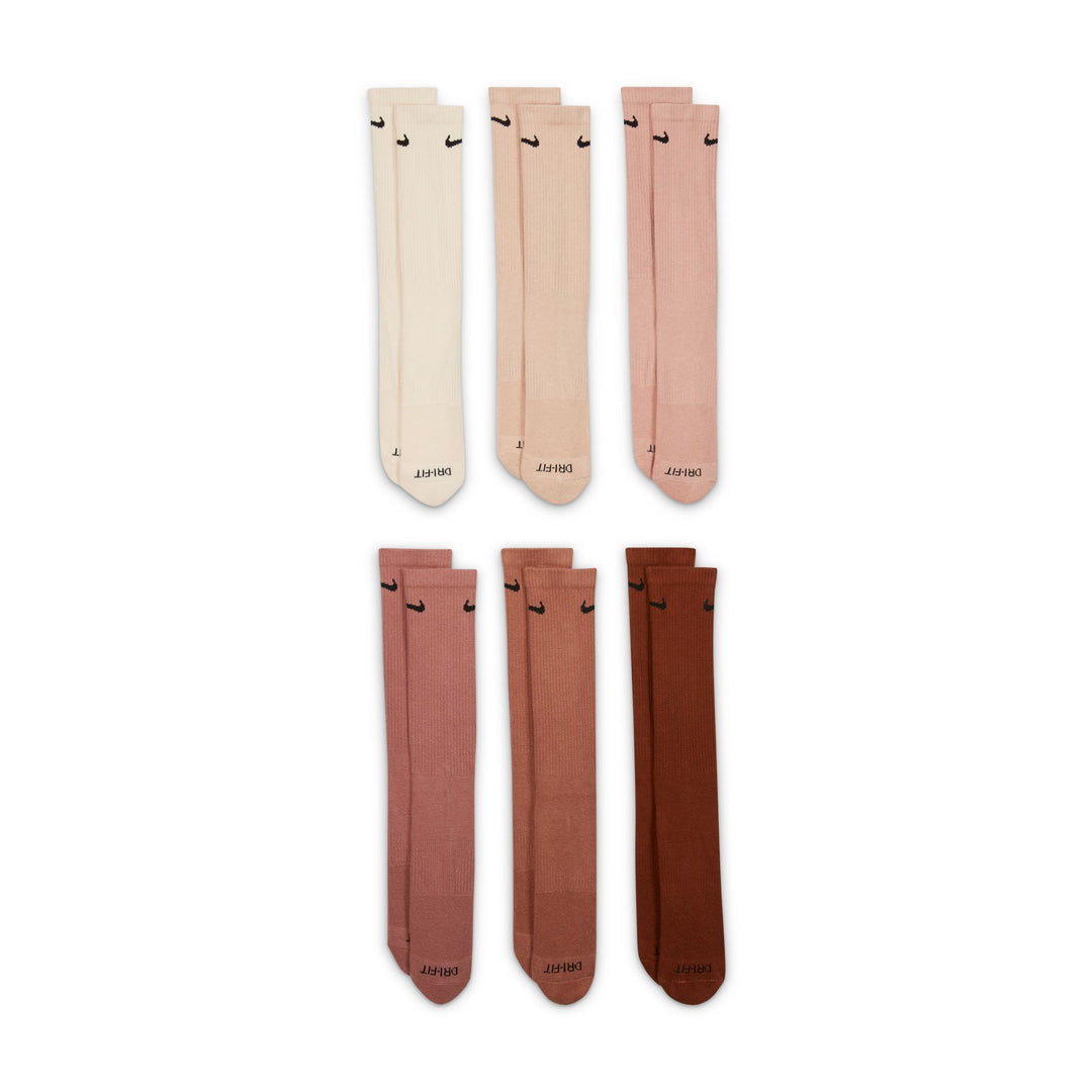 Nike Everyday Plus Crew Sock 6 Pack - Multi Color Tan