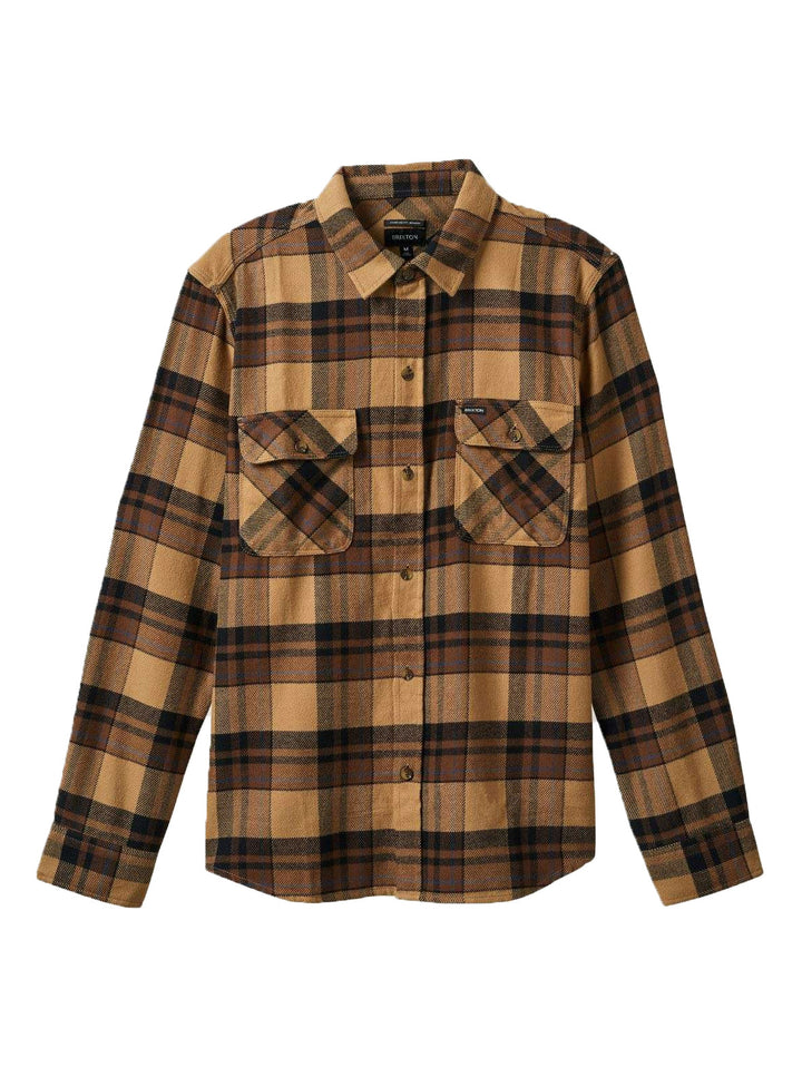Brixton Bowery Flannel - Tigers Eye / Pinecone Brown