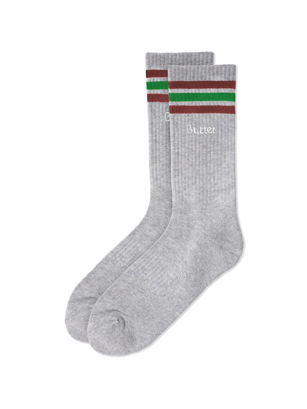 Butter Stripe Sock - Grey Heather