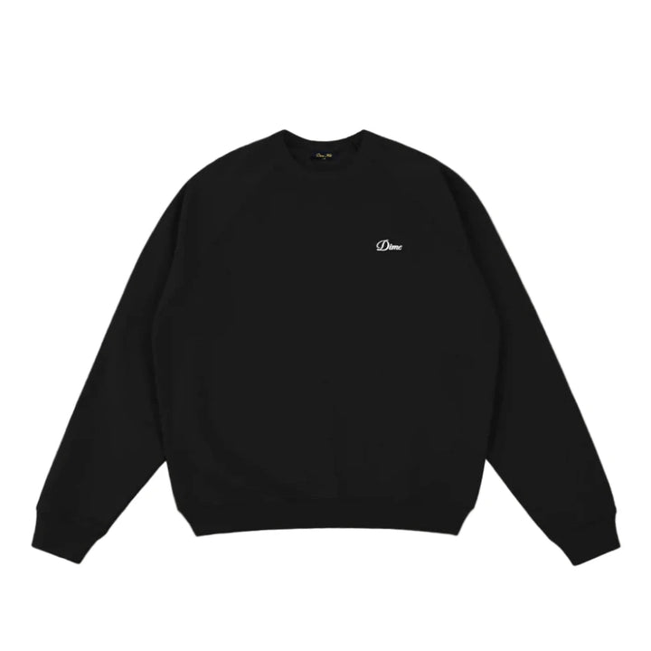 Dime Cursive Small Logo Crewneck - Black