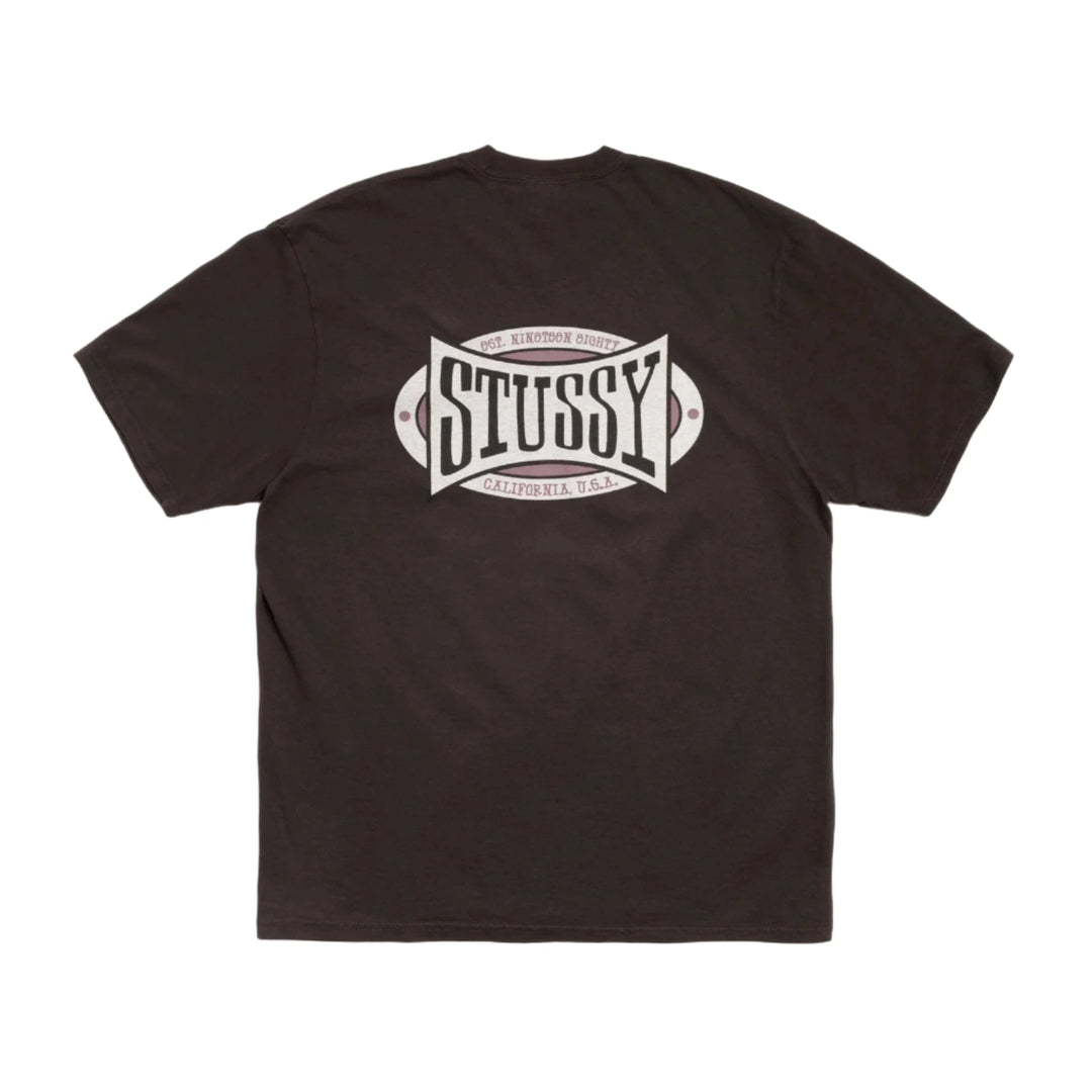 Stussy Champion Oval Pig. Dyed Tee - Faded Black