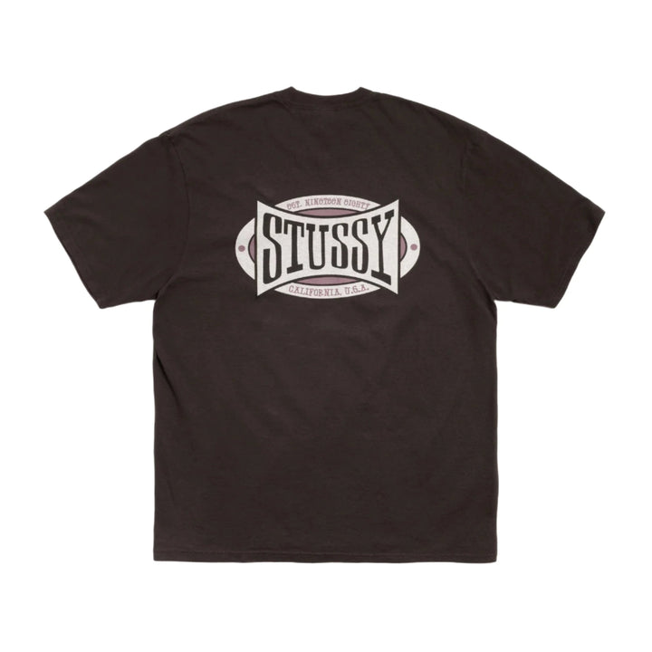 Stussy Champion Oval Pig. Dyed Tee - Faded Black