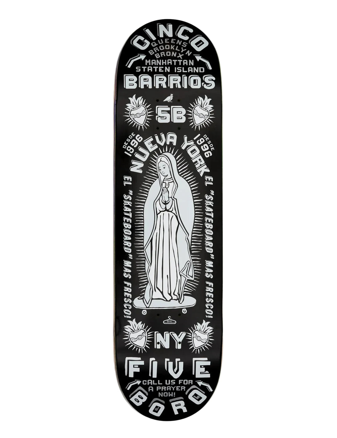 5Boro Cinco Barrios Black Deck - 8.25
