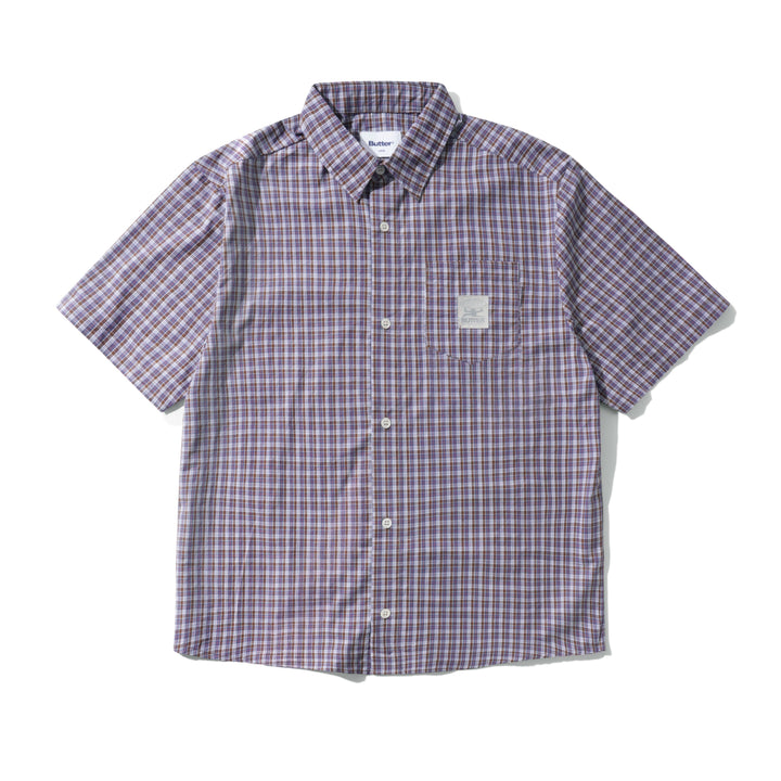 Butter Equiptment S/S Shirt - Navy/Brown