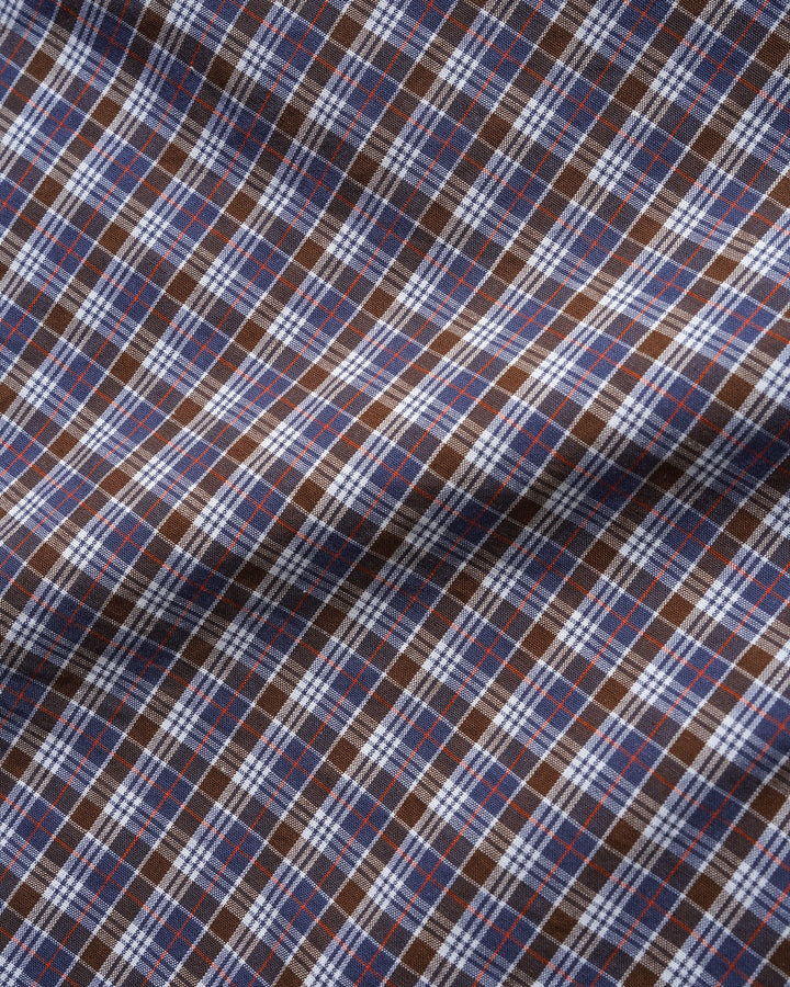 Butter Equiptment S/S Shirt - Navy/Brown