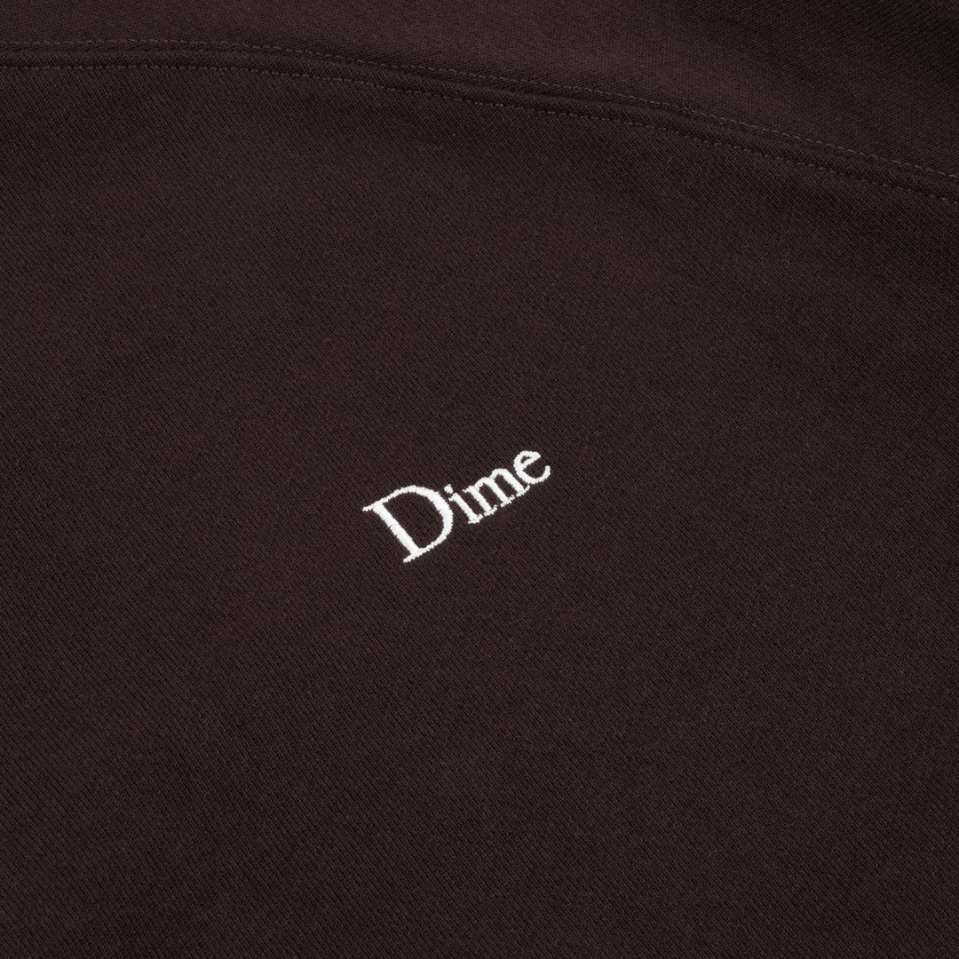 Dime Classic Small Logo Zip Hoodie - Dark Brown