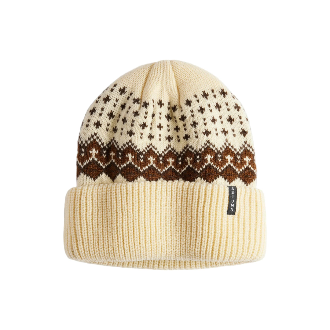 Autumn Fairisle Beanie - Eggshell