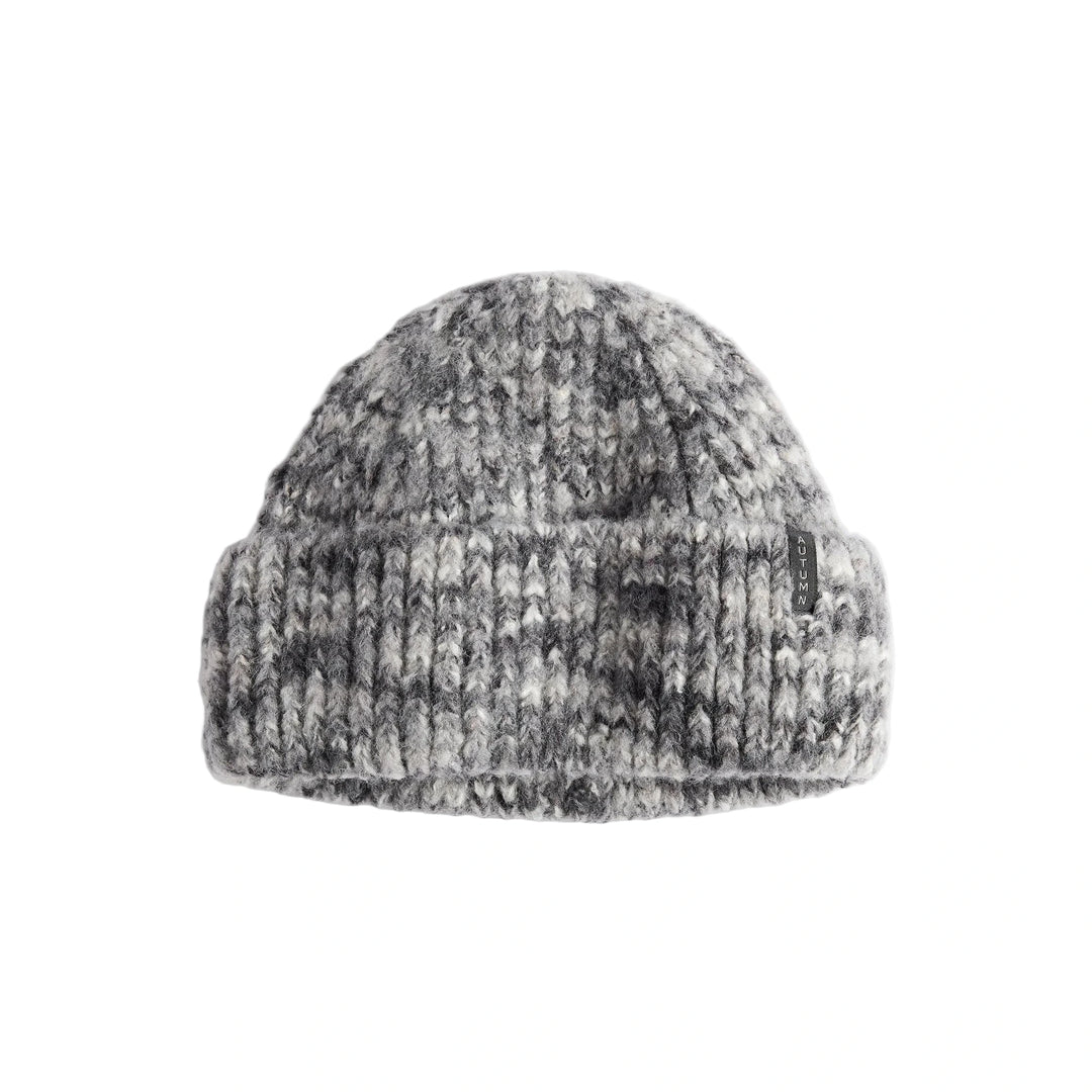 Autumn Marble Knit Beanie - Black
