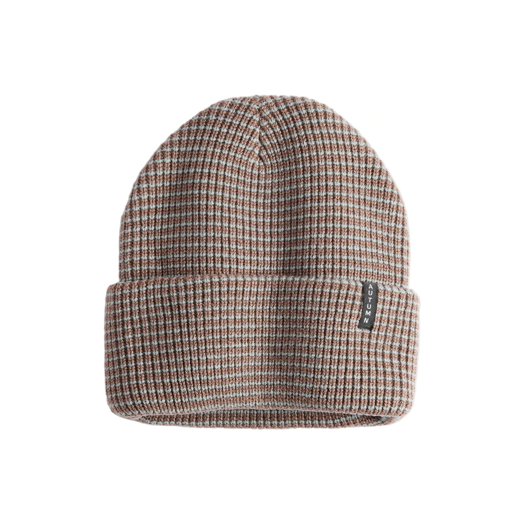 Autumn Stripe Beanie - Dusty Mauve