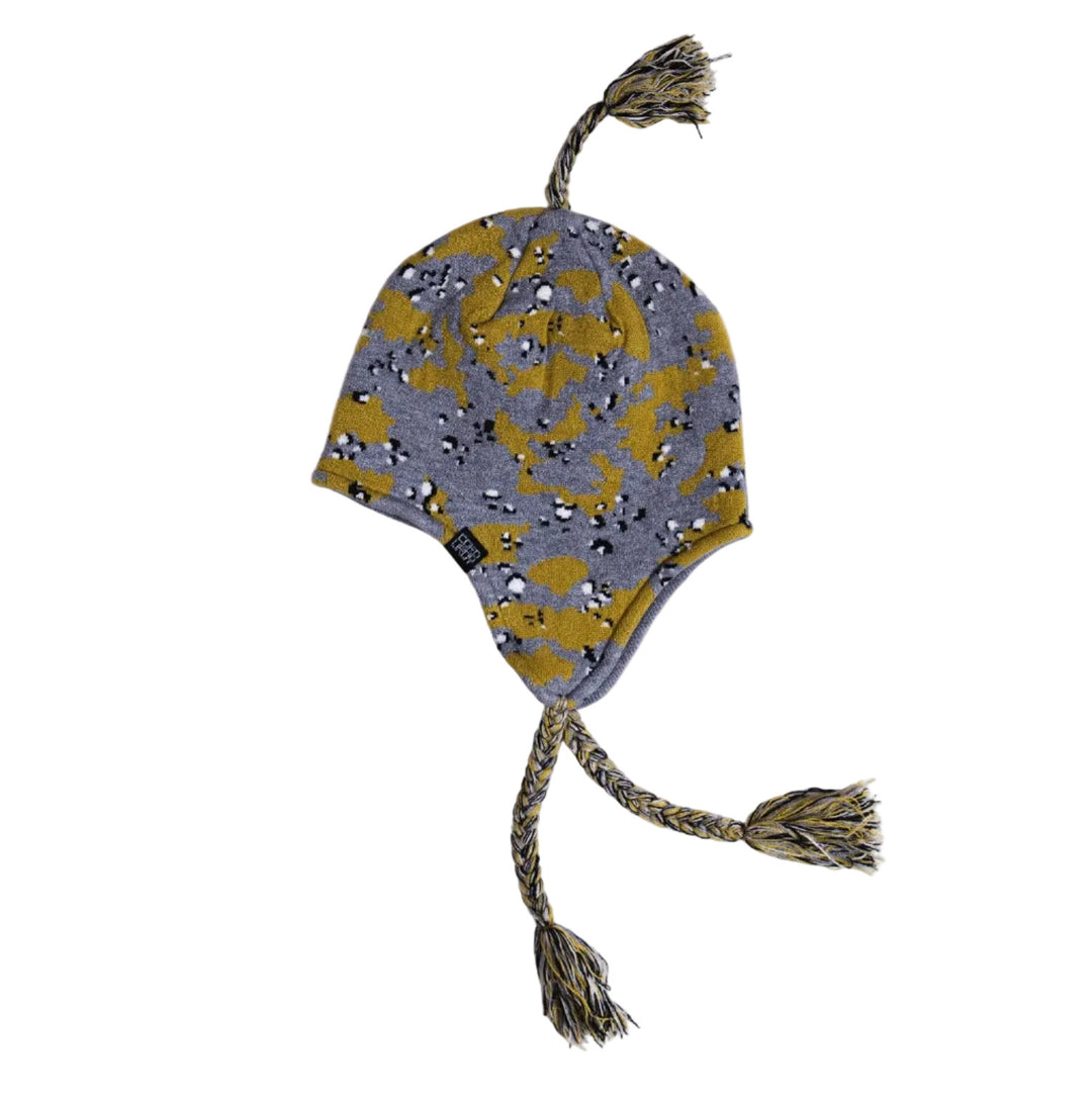 2027 Corduroy Chip Camo Ear Flap Beanie - Cement