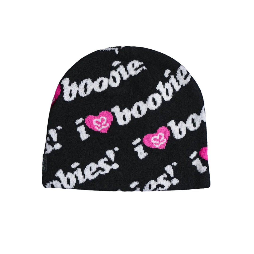 2027 Corduroy Keep A Breast Beanie - Black