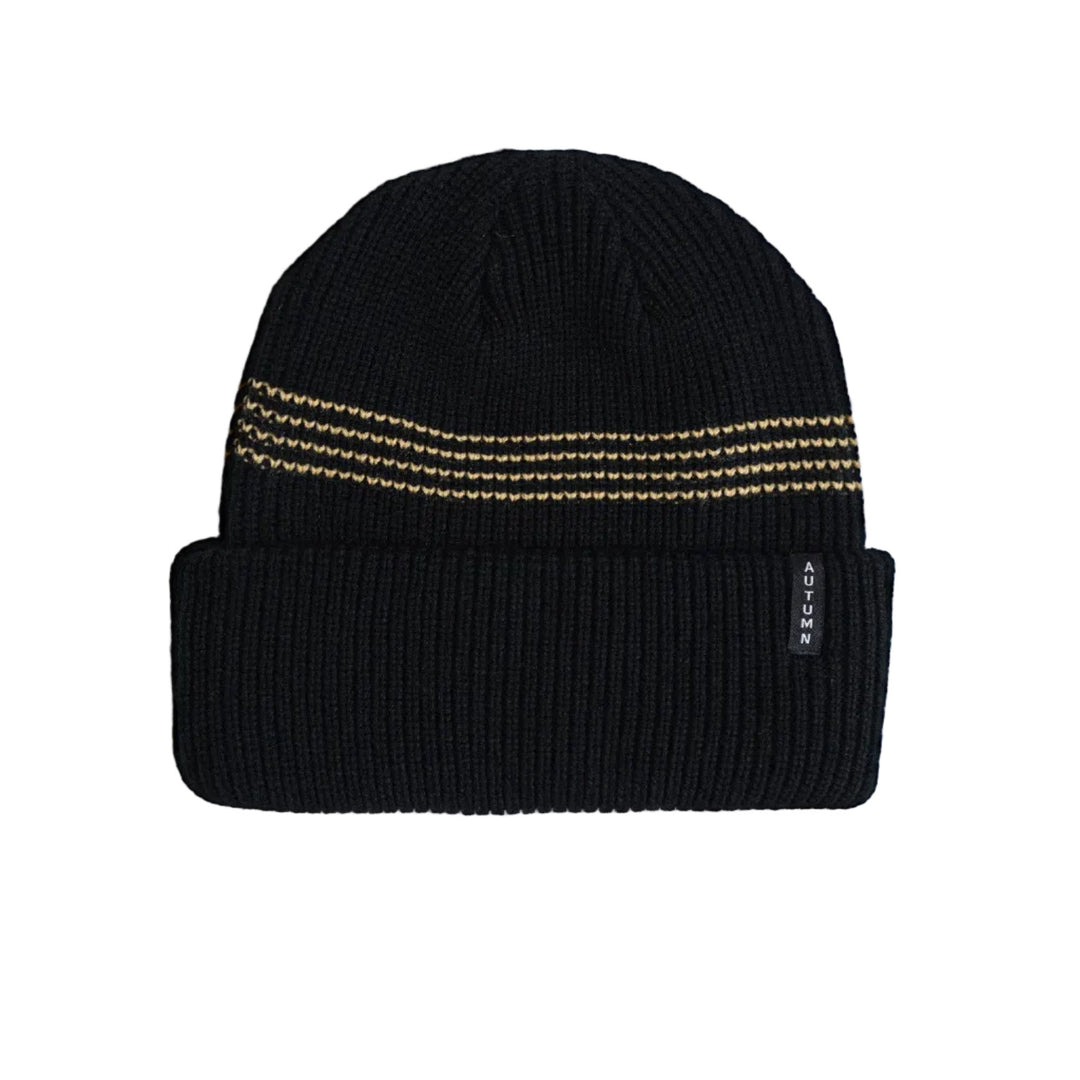 2027 Autumn Mini Stripe Beanie - Black