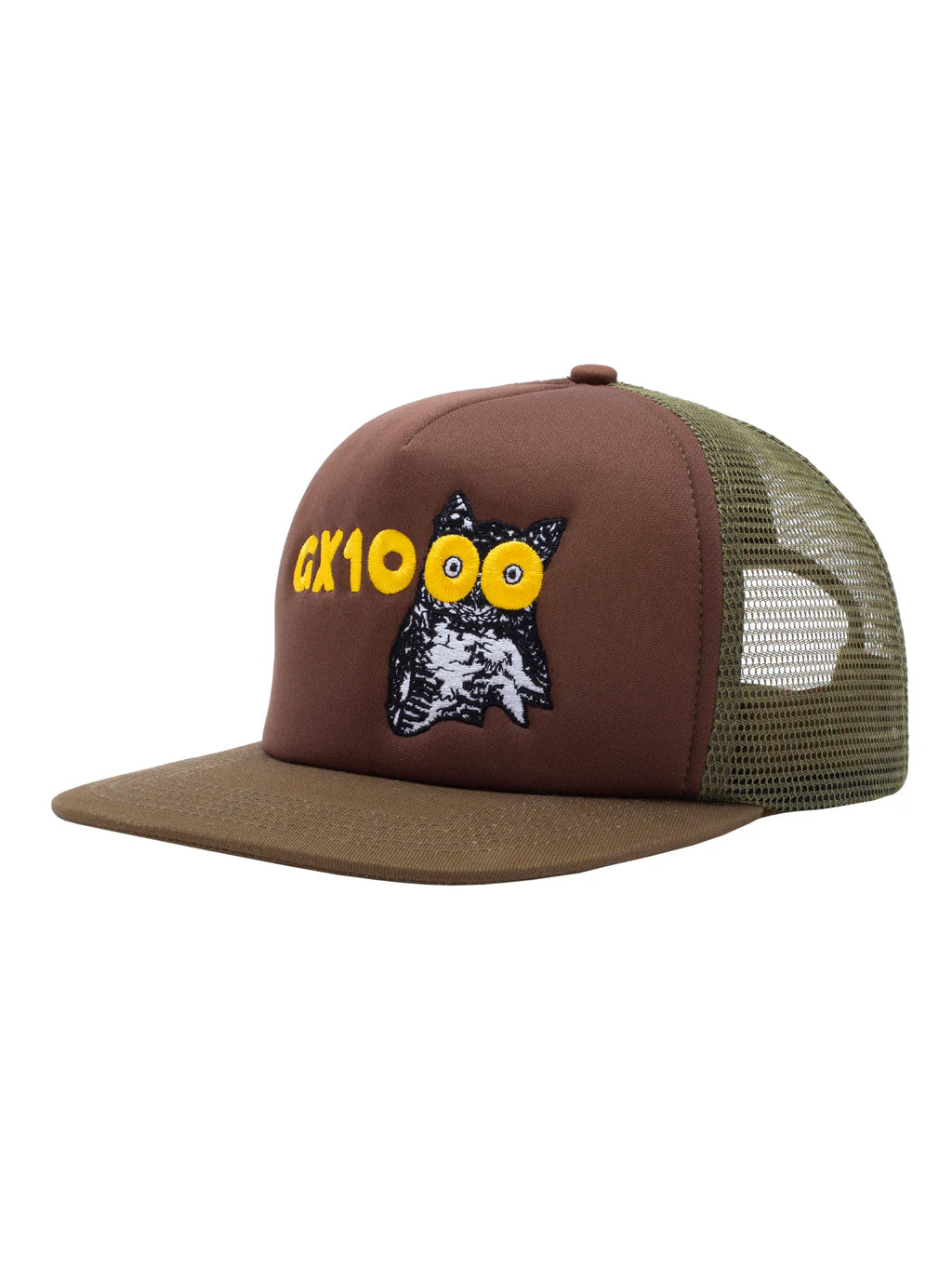 GX1000 Owl Trucker Hat - Brown / Green