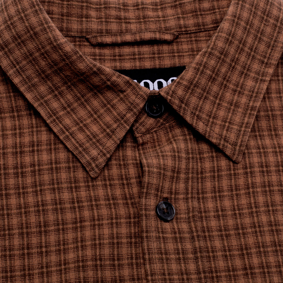 GX1000 Short Sleeve Button Down - Brown Plaid