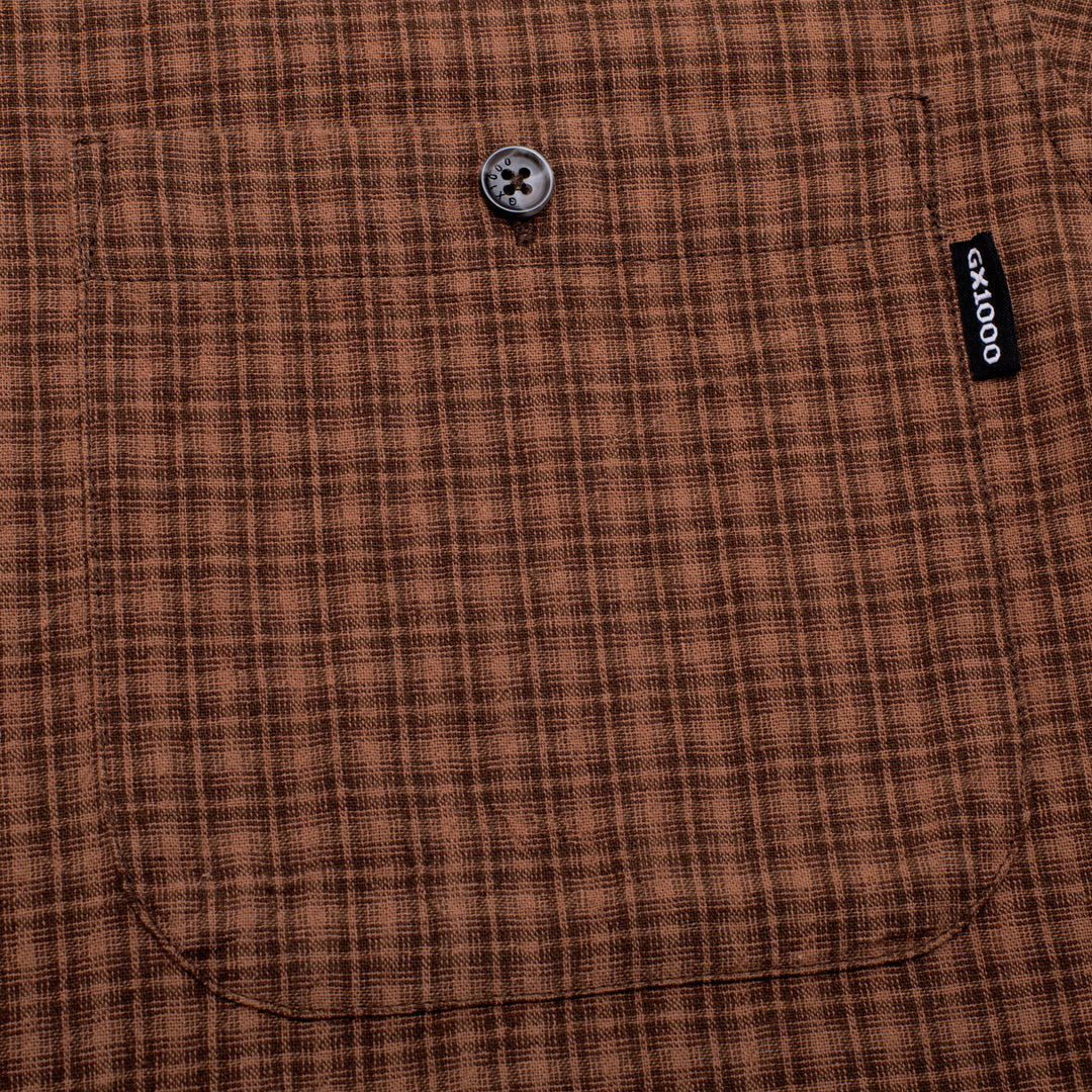 GX1000 Short Sleeve Button Down - Brown Plaid