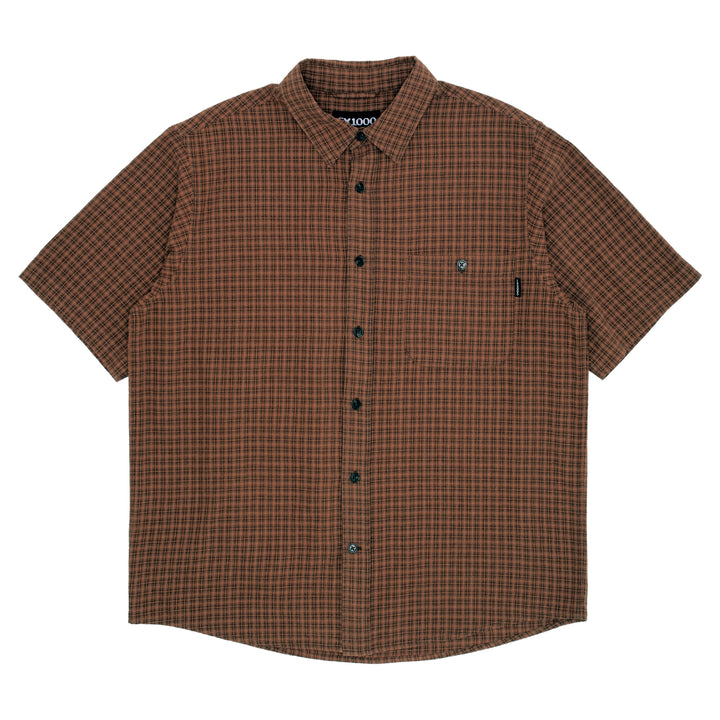 GX1000 Short Sleeve Button Down - Brown Plaid