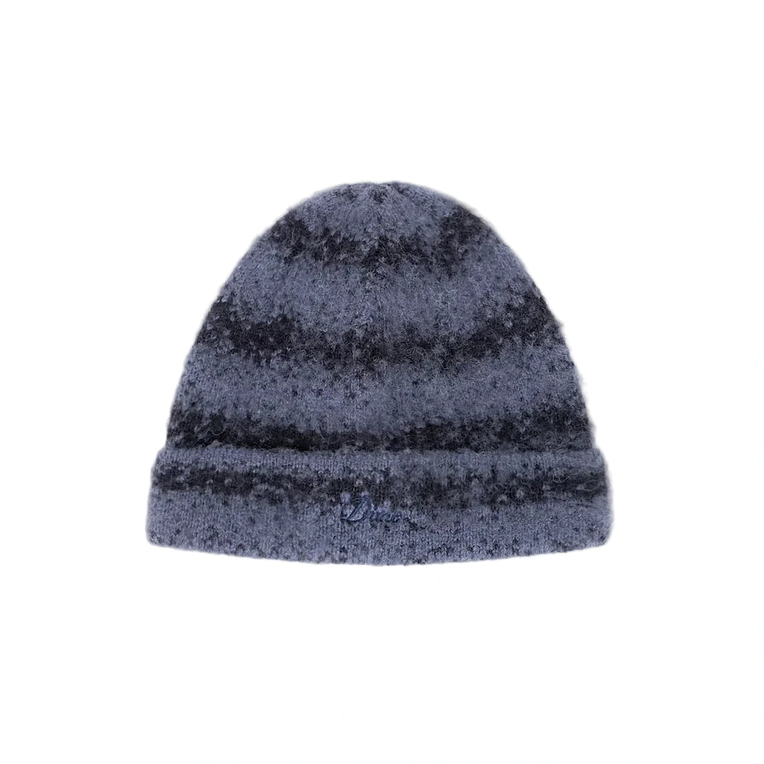Dime Mohair Striped Beanie - Blue